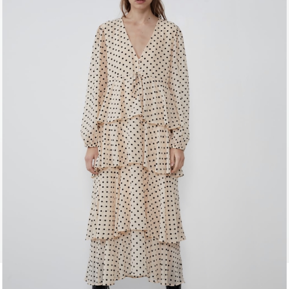 Polka Dot Tiered Maxi Dress